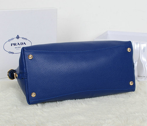 2014 Prada Grainy Calfskin Two-Handle Bag BN0890 blue for sale - Click Image to Close